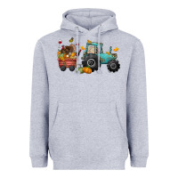 Heather Grey thanksgiving tractor Heavyweight Hoodie - CowGirlArtShop
