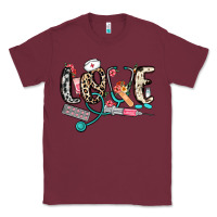 Burgundy love nurse Classic Tee - NancyCooperArtShop