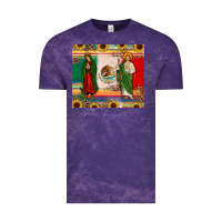 Cloud Purple mexico flag our lady of guadalupe san judas sunflower Vintage Tee - JahusDesignShop