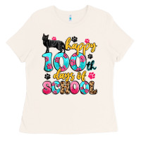Bone happy 100th days of school cat Ladies Tee - Artiststas