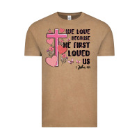 Vintage Coffee we love because he first loved us Vintage Tee - MaliasSmallBusiness