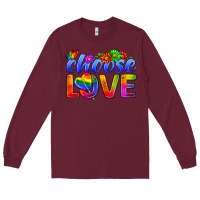 Burgundy Pride LGBTQ+ Choose Love Long Sleeve Tee - BundleAndBundleShop