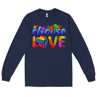 Navy Pride LGBTQ+ Choose Love Long Sleeve Tee - BundleAndBundleShop