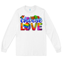 White Pride LGBTQ+ Choose Love Long Sleeve Tee - BundleAndBundleShop