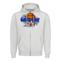 Dove Grey Game day Basketball Zipper Hoodie - NancyCooperArtShop