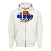 Oatmeal Heather Game day Basketball Zipper Hoodie - NancyCooperArtShop