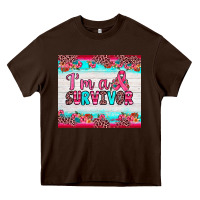 Chocolate Brown i'm a survivor Heavy Core Tee - JahusDesignShop