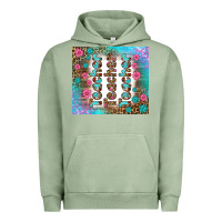Pigment Oil Green teacher gemstone and pink flower tumbler Urban Hoodie - BundleAndBundleShop
