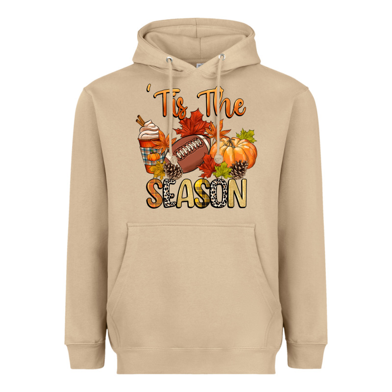 Tis The Season Football Heavyweight Hoodie by CowGirlArtShop | Teevron