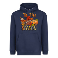Navy tis the season football Heavyweight Hoodie - CowGirlArtShop