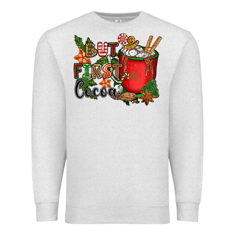 But First Cocoa Premium Sweatshirt by CowGirlArtShop | Teevron