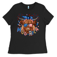 Moo Rica Highland Cow Ladies Tee | Teevron