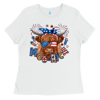 White moo rica highland cow Ladies Tee - RanaPortraitStore