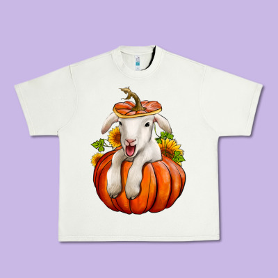 Fall Pumpkin Lamb Nancy Cooper Urban Heavy Tee Designed By Nancycooperartshop