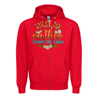 Red First My Mother Forever My Friend with Daisies Zipper Hoodie - texasbilliewilder