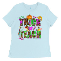 Baby Blue trick or teach Ladies Tee - AdoDesignShop