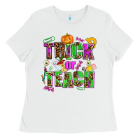 White trick or teach Ladies Tee - AdoDesignShop