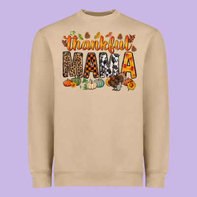 Thankful Mama Bbs Heavyweight Sweatshirt Designed By Bundleandbundleshop