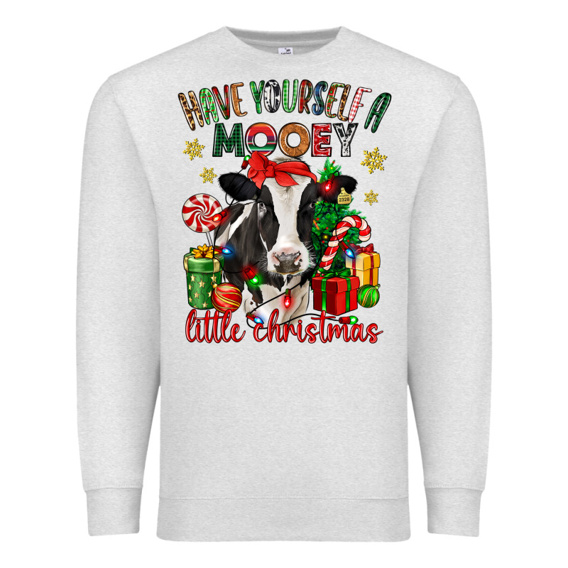 Have Yourself A Little Christmas Cow Premium Sweatshirt by CowGirlArtShop | Teevron