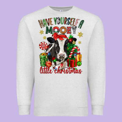 Have Yourself A Little Christmas Cow Premium Sweatshirt Designed By Cowgirlartshop