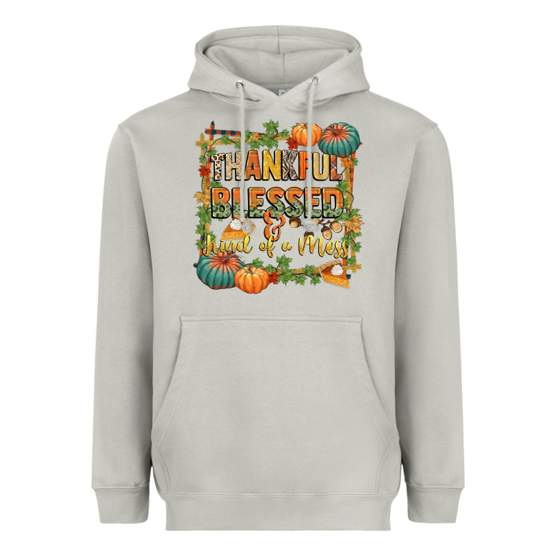 Thankful Blessed And Kind Of A Mess Heavyweight Hoodie by CowGirlArtShop | Teevron