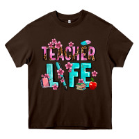 Chocolate Brown teacher life Heavy Core Tee - AdoDesignShop