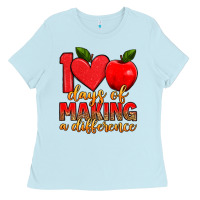 Baby Blue 100 days of making a difference Ladies Tee - Artiststas