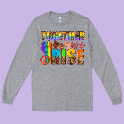Western Lgbtq+ Together We Rise Long Sleeve Tee Designed By Bundleandbundleshop