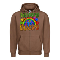 Chestnut Happy go lucky LGBTQ+ Zipper Hoodie - NancyCooperArtShop