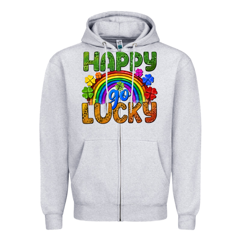 Happy Go Lucky Lgbtq+ Zipper Hoodie by NancyCooperArtShop | Teevron