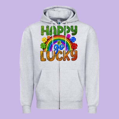 Happy Go Lucky Lgbtq+ Zipper Hoodie Designed By Nancycooperartshop