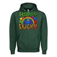 Sports Green Happy go lucky LGBTQ+ Zipper Hoodie - NancyCooperArtShop