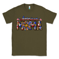 Army Green American mama Classic Tee - CowhideDigitalArt