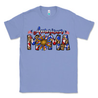 Colony Blue American mama Classic Tee - CowhideDigitalArt