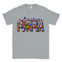 Heather Grey American mama Classic Tee - CowhideDigitalArt
