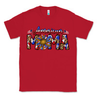 Red American mama Classic Tee - CowhideDigitalArt
