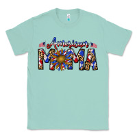 Seafoam American mama Classic Tee - CowhideDigitalArt