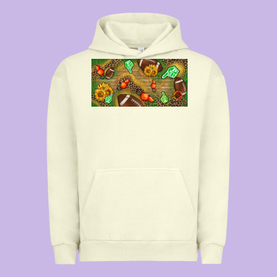 Western Sunflower And American Football License  Plate Urban Hoodie Designed By Bundleandbundleshop