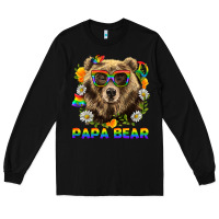 Black Papa Bear Pride LGBTQ+ Long Sleeve Tee - BundleAndBundleShop