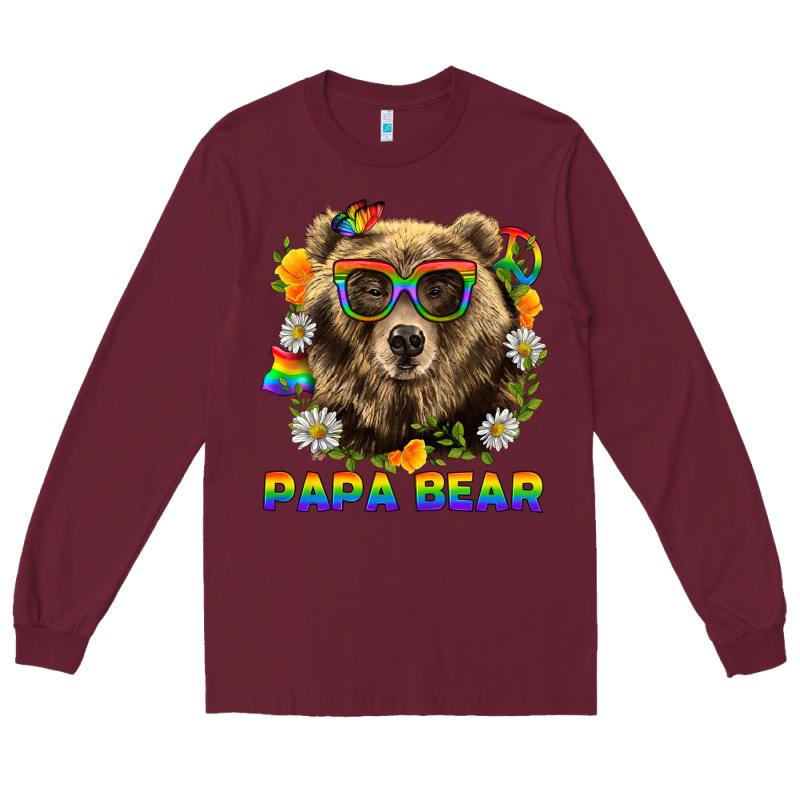 Papa Bear Pride Lgbtq+ Long Sleeve Tee by BundleAndBundleShop | Teevron