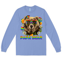 Colony Blue Papa Bear Pride LGBTQ+ Long Sleeve Tee - BundleAndBundleShop