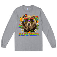 Heather Grey Papa Bear Pride LGBTQ+ Long Sleeve Tee - BundleAndBundleShop
