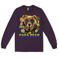 Plum Papa Bear Pride LGBTQ+ Long Sleeve Tee - BundleAndBundleShop