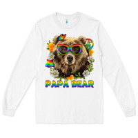 White Papa Bear Pride LGBTQ+ Long Sleeve Tee - BundleAndBundleShop