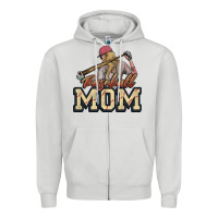 Dove Grey Baseball Mom Zipper Hoodie - NancyCooperArtShop