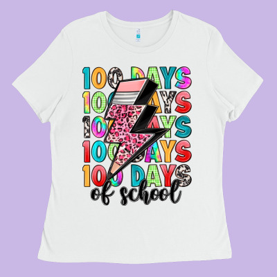 100 Days Of School Ladies Tee Designed By Artiststas