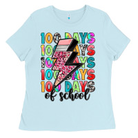 Baby Blue 100 days of school Ladies Tee - Artiststas