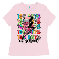 Bubblegum Pink 100 days of school Ladies Tee - Artiststas
