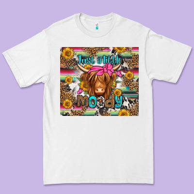 Just A Little Moody Long Haired Cow Premium Tee Designed By Jasminsmagicworld