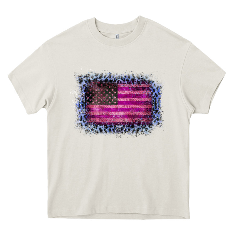 Old Leopard American Flag Heavy Core Tee by Bettercallsaul | Teevron